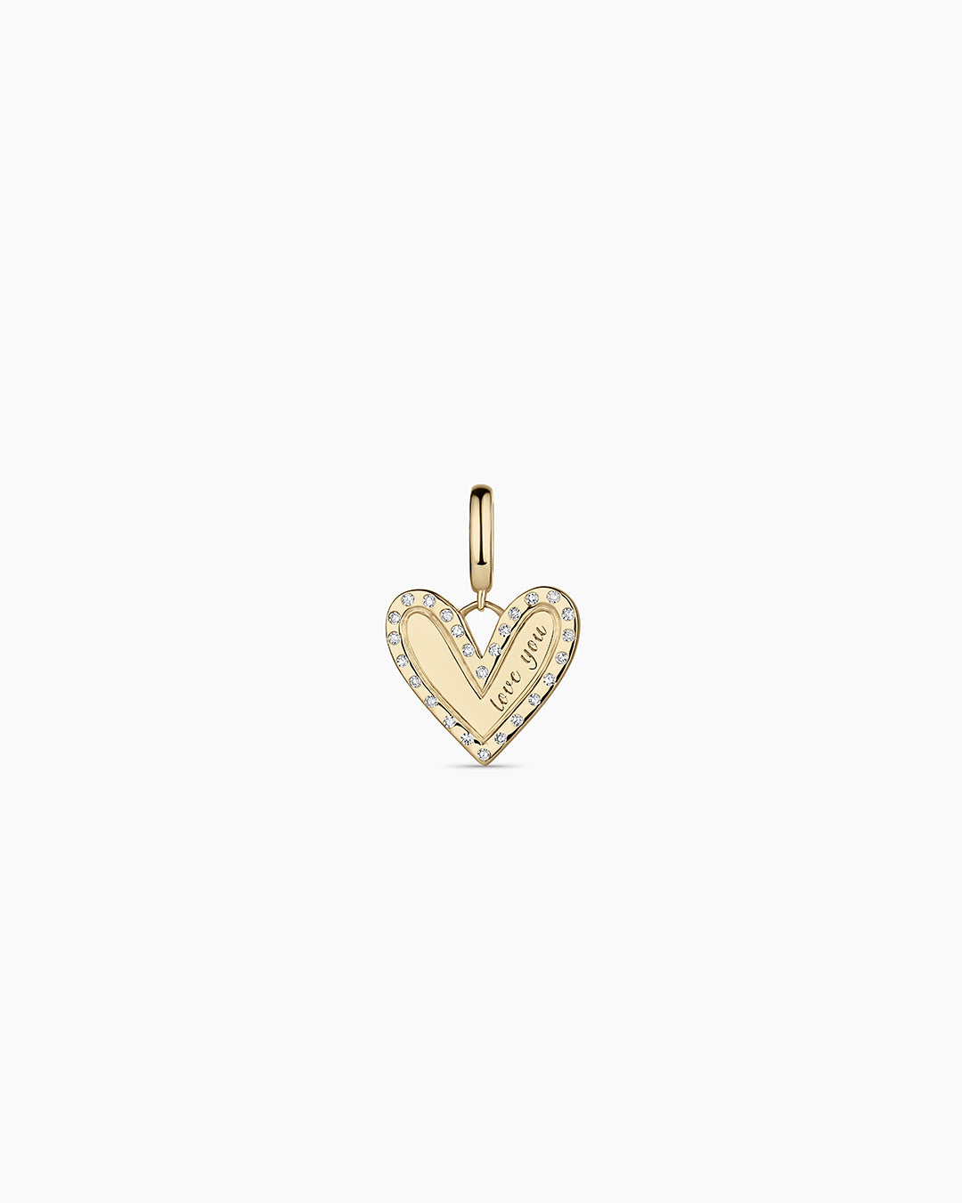 Diamond Adore Love Charm || option::14k Solid Gold