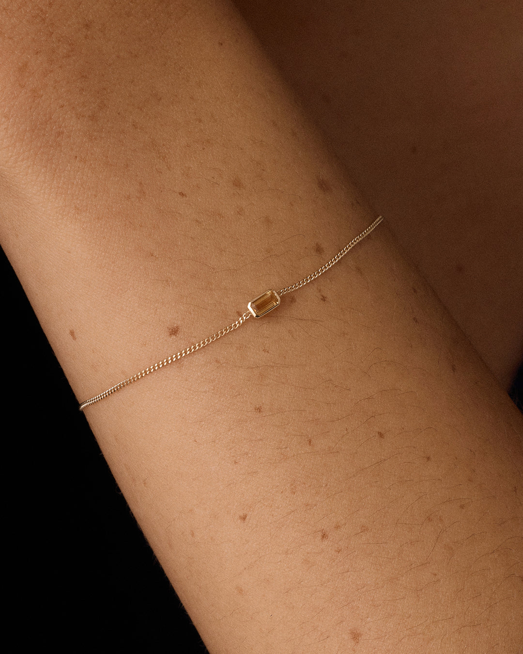 14k Gold Wilder Birthstone Bracelet || option::14k Solid Gold, Citrine - November