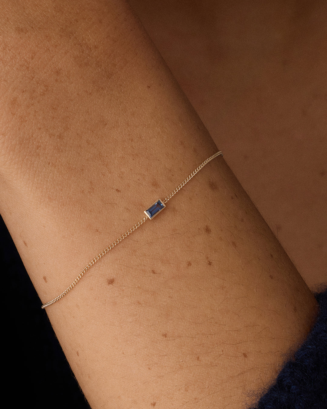 14k Gold Wilder Birthstone Bracelet || option::14k Solid Gold, Blue Sapphire - September