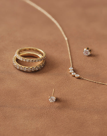 Diamond rings, necklaces and earrings