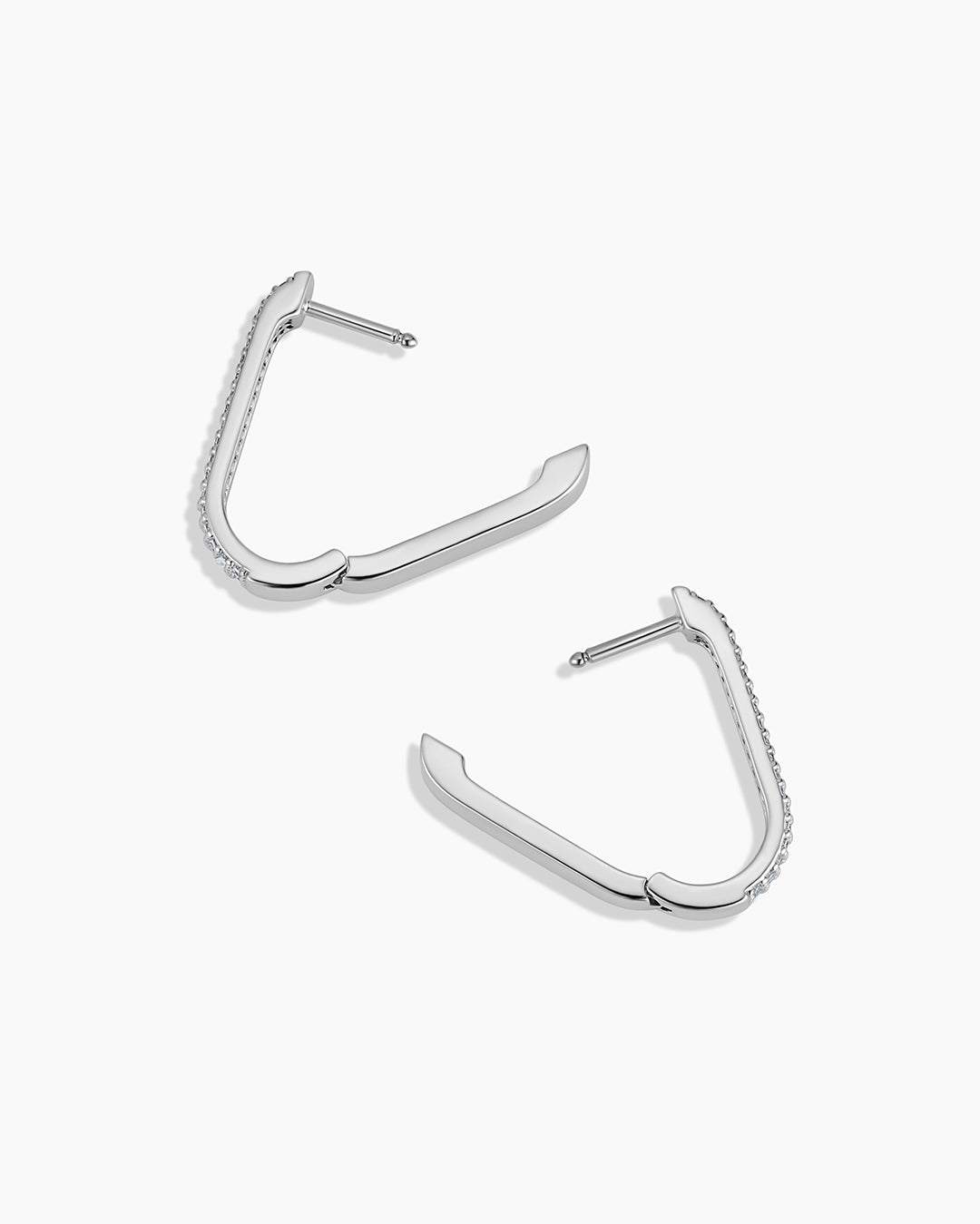 Parker Shimmer Huggies || option::Rhodium Plated