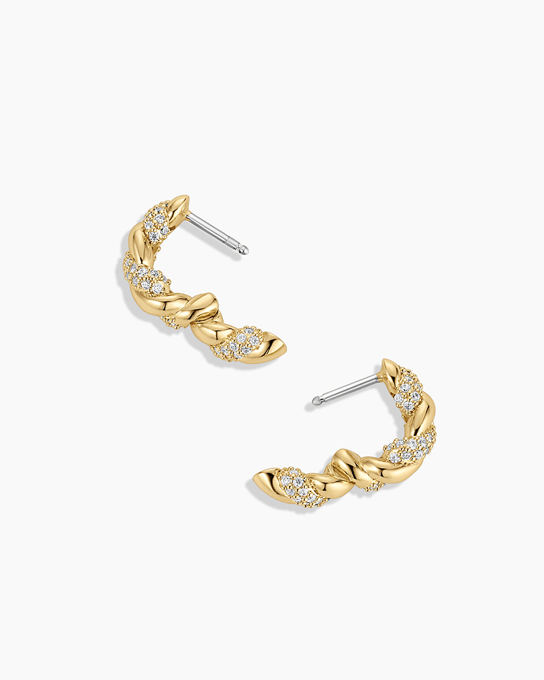 Crew Shimmer Huggies || option::18k Gold Plated