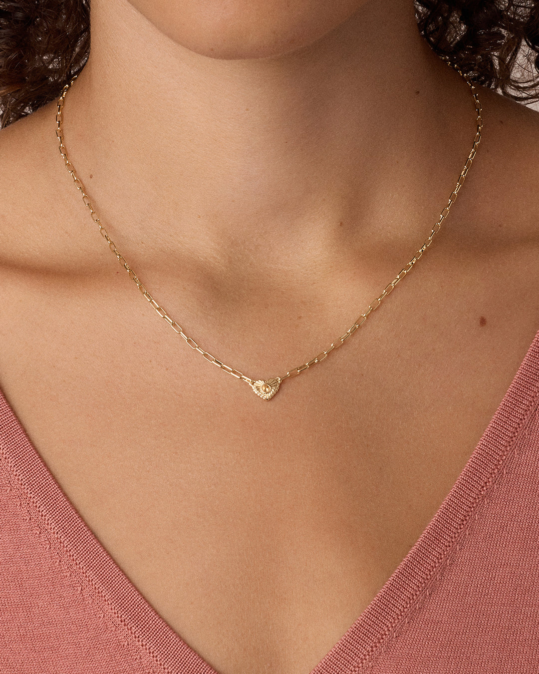 Birthstone Heart Necklace || option::18k Gold Plated, Citrine - November