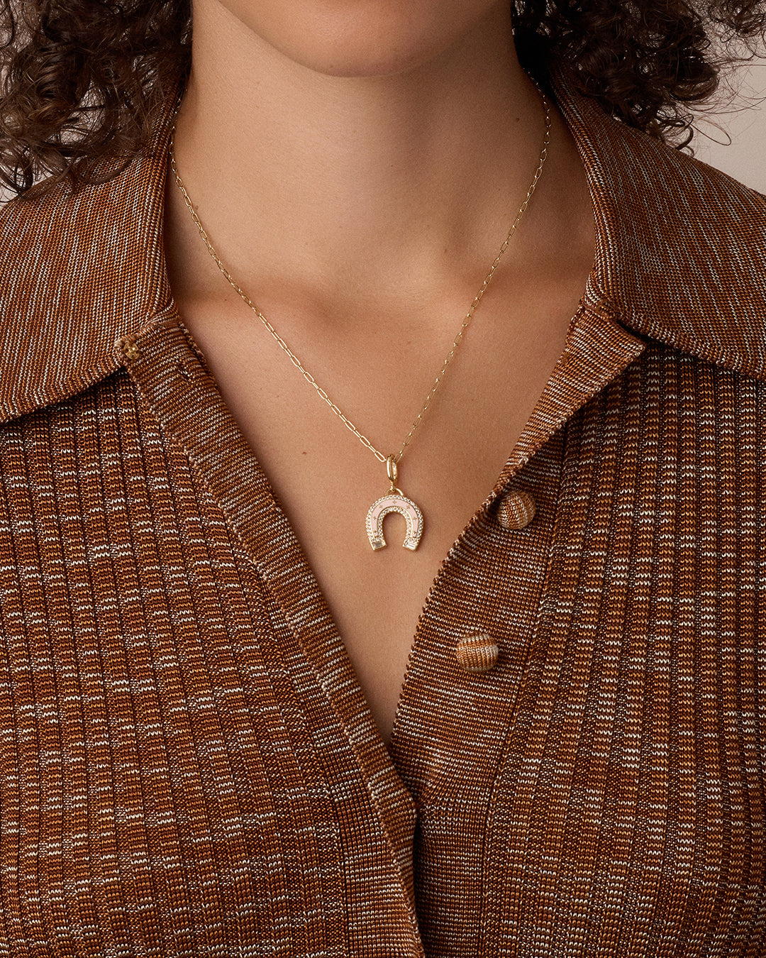 Vintage Horseshoe Parker Charm || option::18k Gold Plated