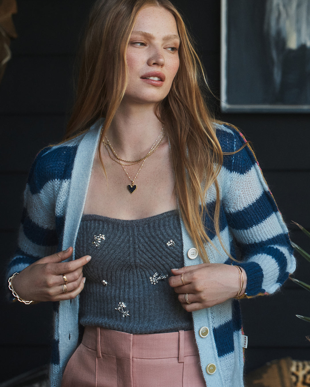 Vintage Heart Star Parker Charm || option::18k Gold Plated