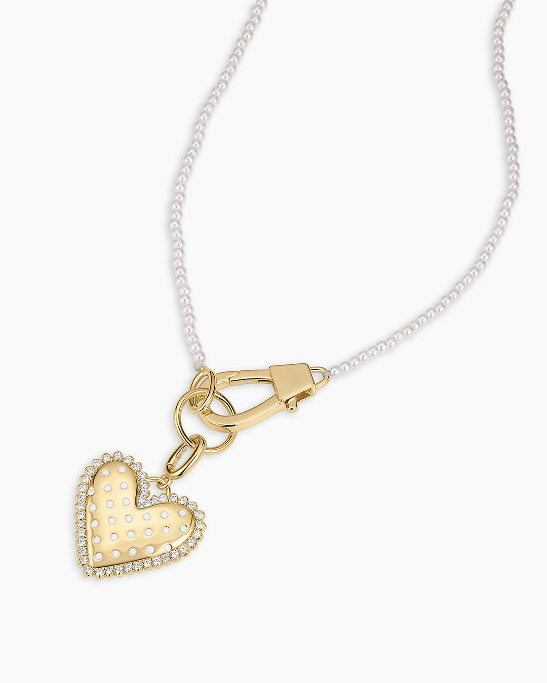 Vintage Heart Dot Charm Necklace || option::18k Gold Plated
