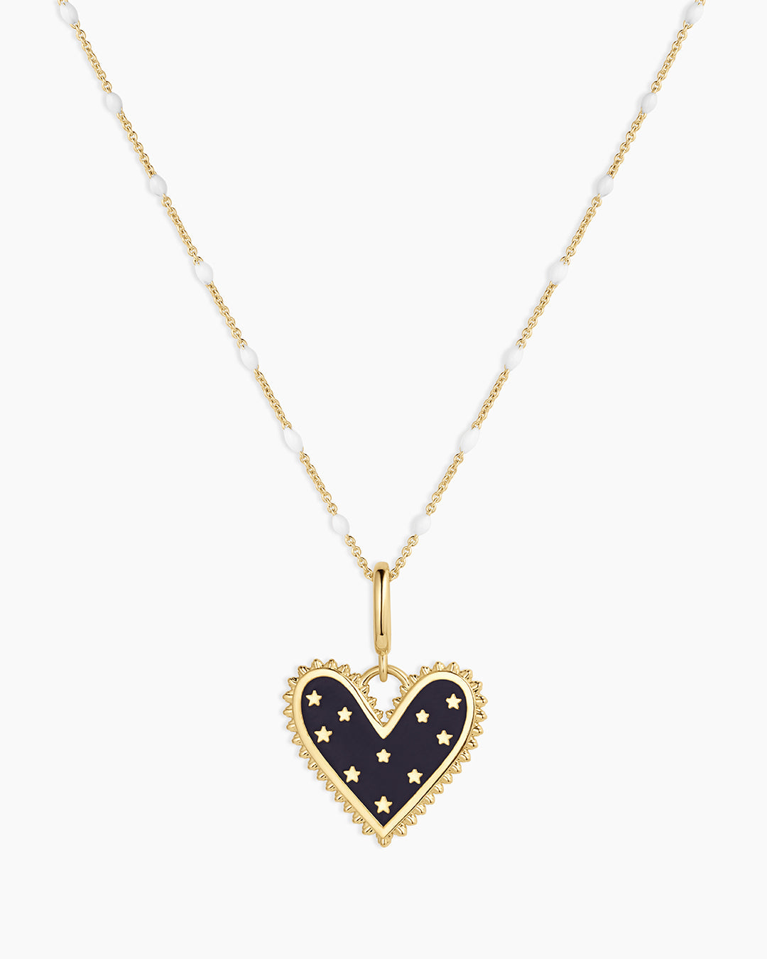 Vintage Heart Star Charm Necklace || option::18k Gold Plated