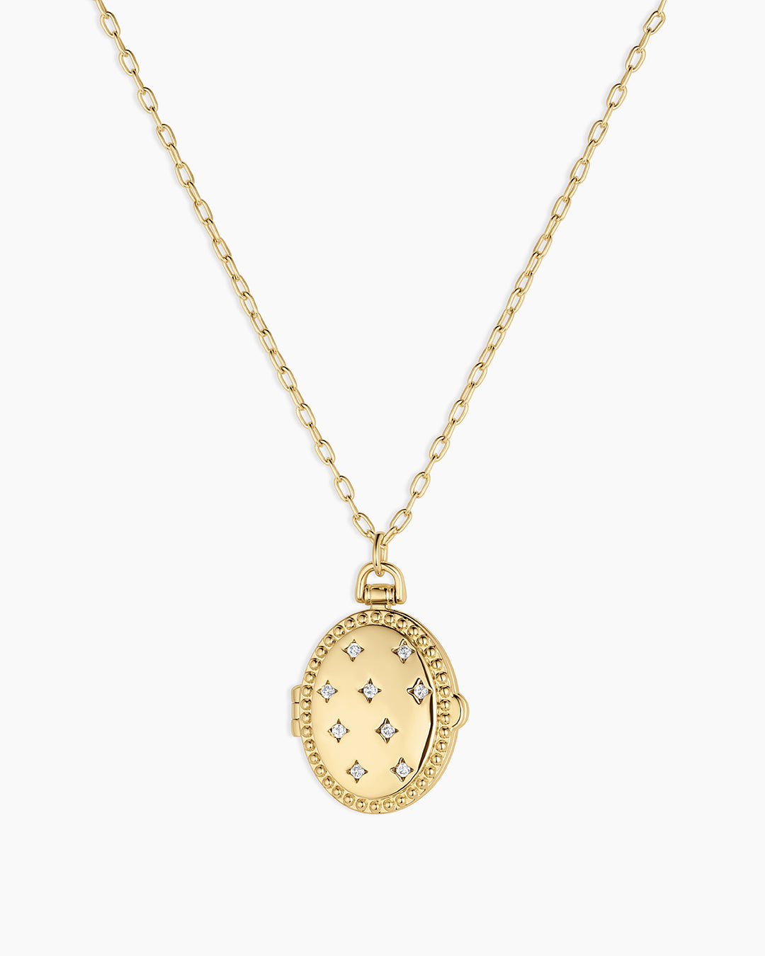Celeste Locket Necklace || option::18k Gold Plated