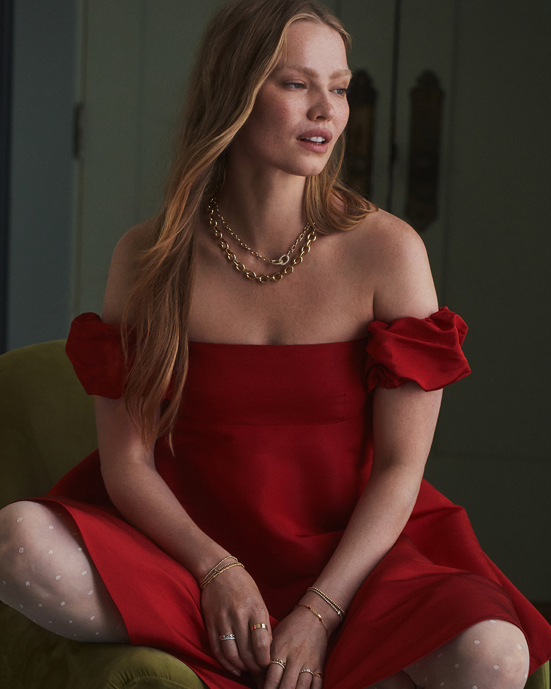 Lou Shimmer Interlocking Necklace || option::18k Gold Plated