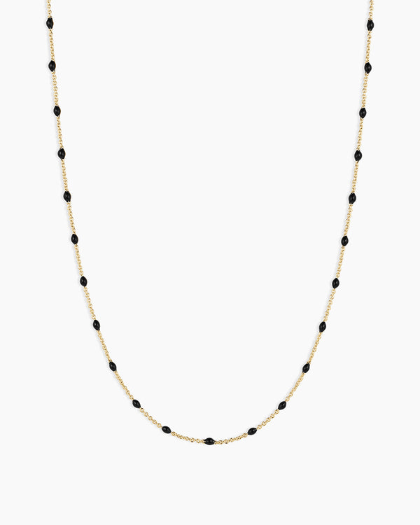 Capri Necklace || option::18K Gold Plated, Black