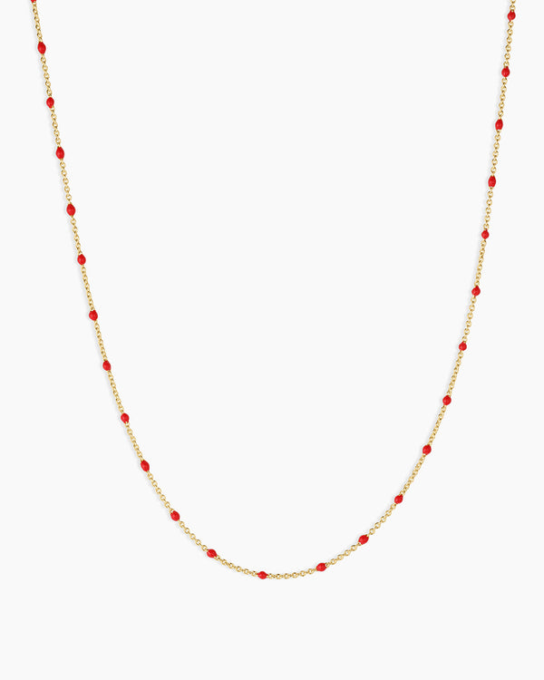 Capri Necklace - Red || option::18K Gold Plated, Red