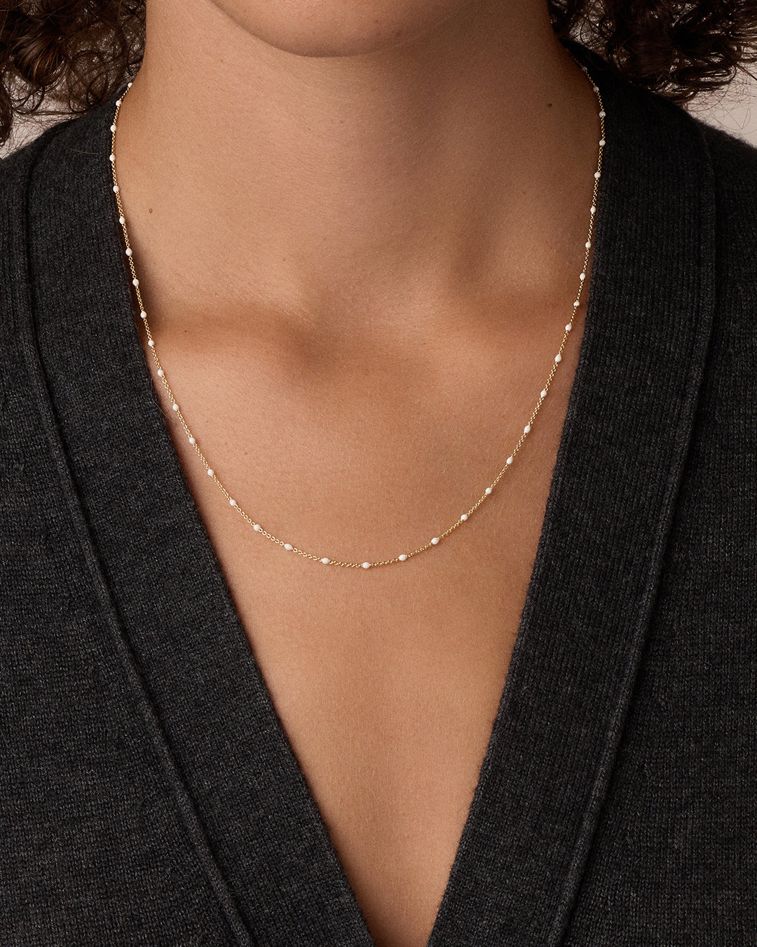 Capri Necklace || option::18k Gold Plated, White