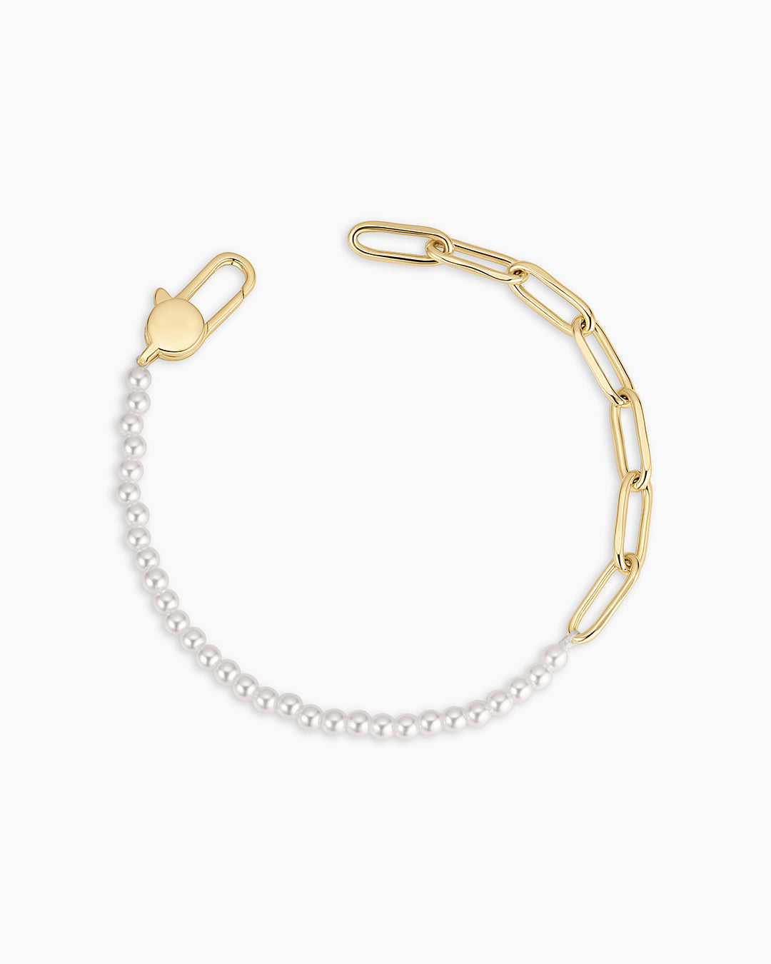 Florence Pearl Chain Bracelet || option::18k Gold Plated
