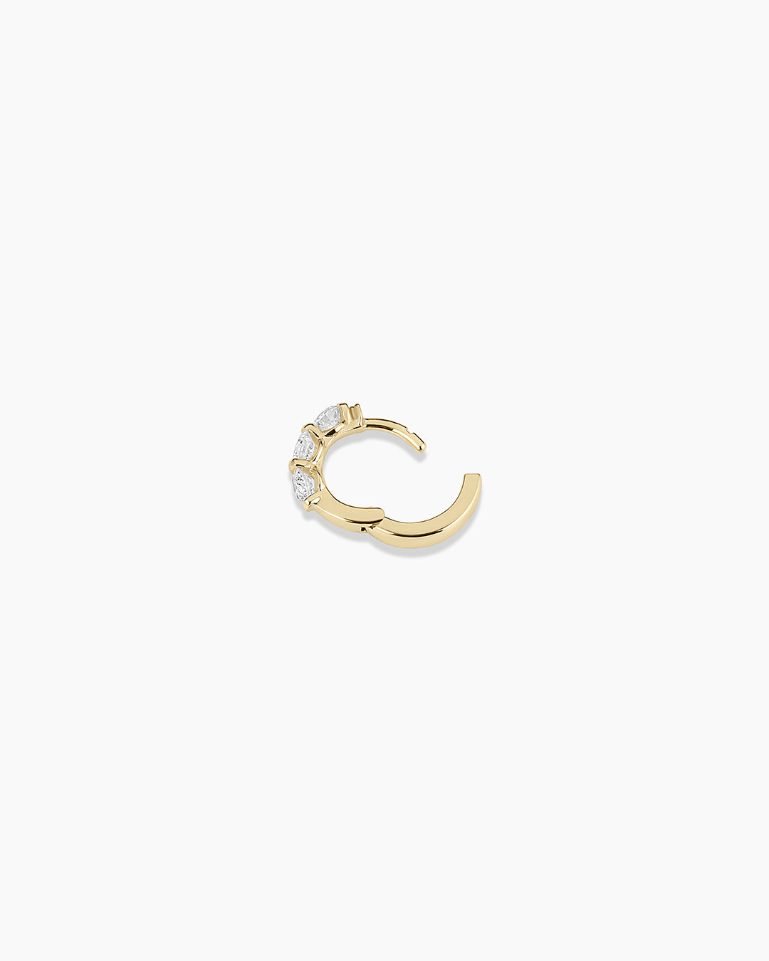 Lab Grown Diamond Halo Trio Huggie || option::14k Solid Gold