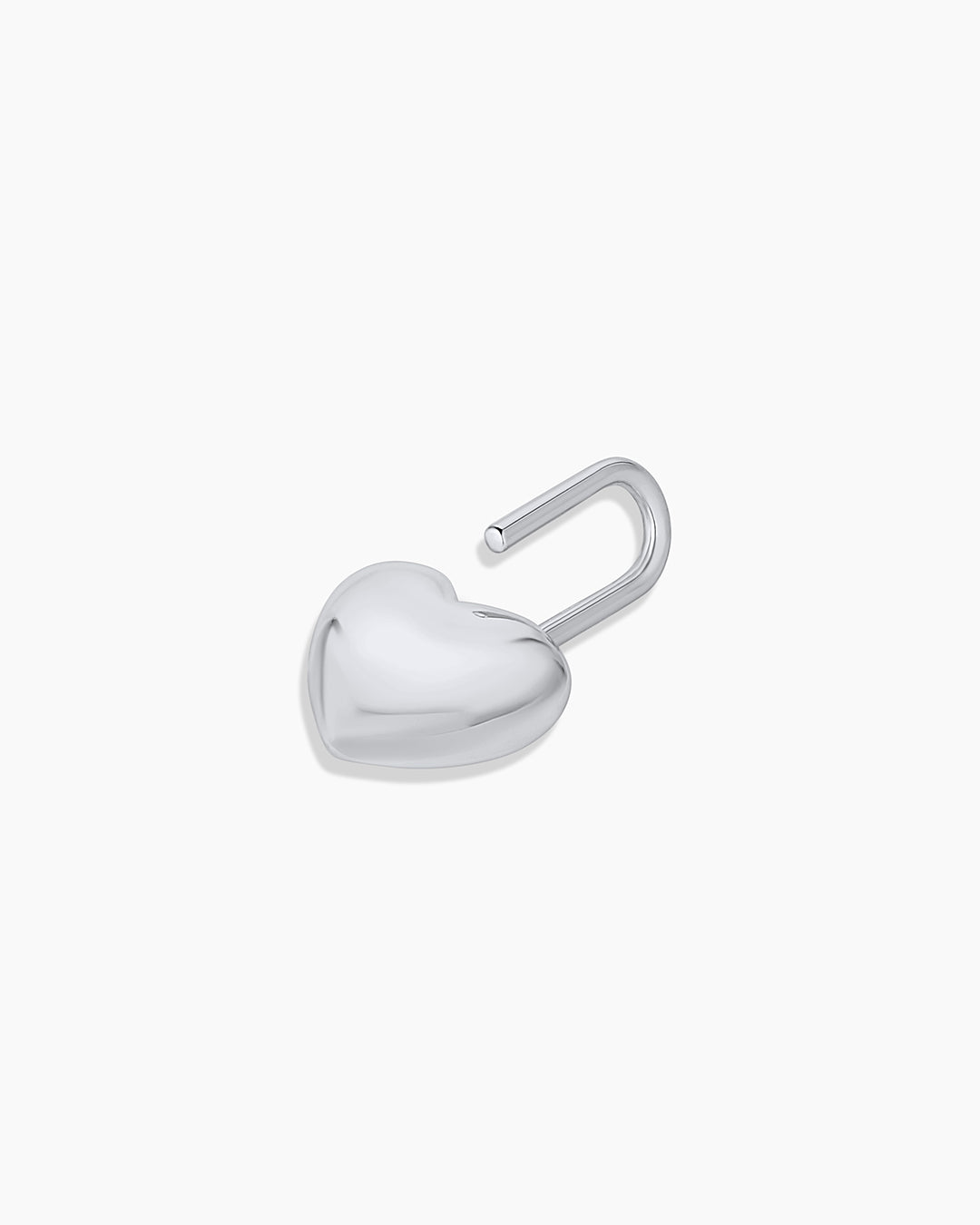 Heart Padlock Charm || option:: Silver Plated