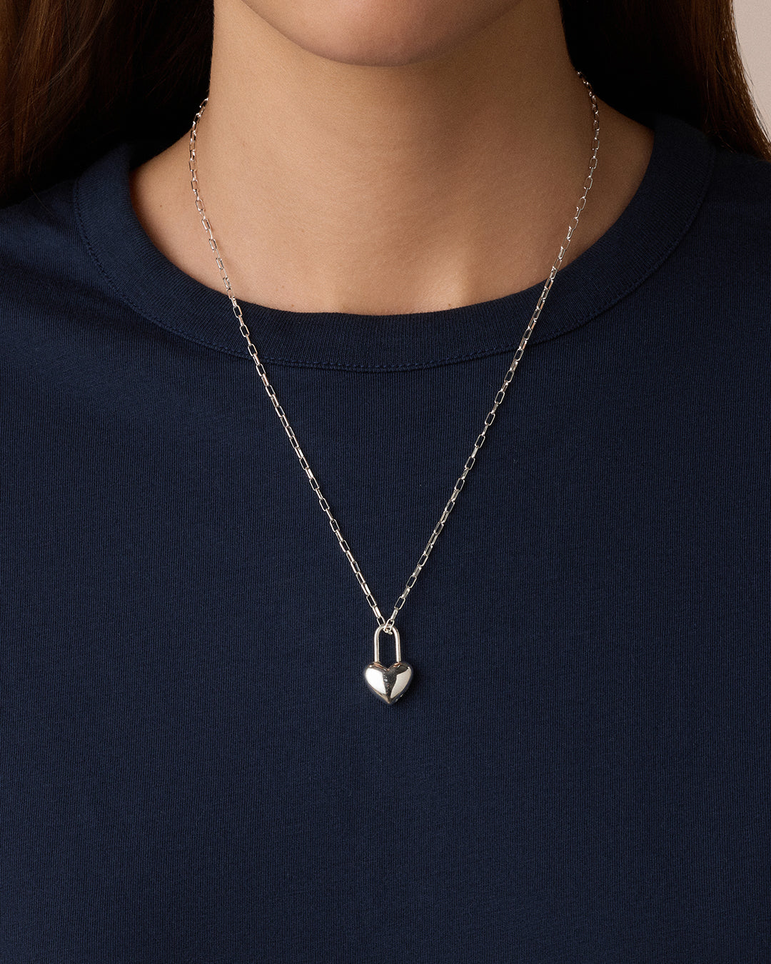 Heart Padlock Charm || option:: Silver Plated