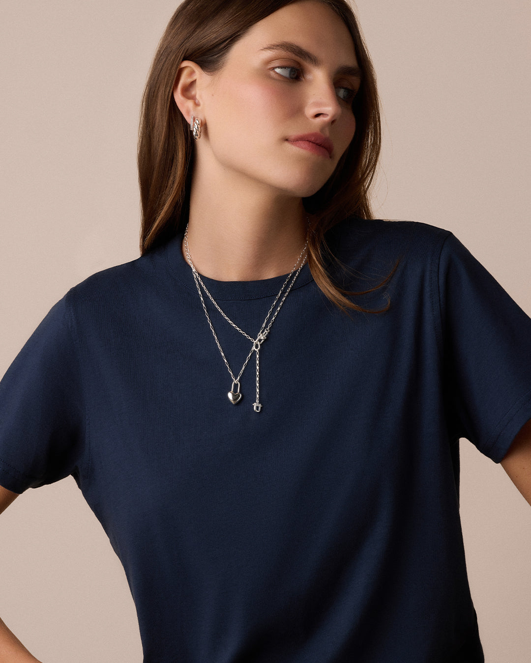 Heart Padlock Charm || option:: Silver Plated