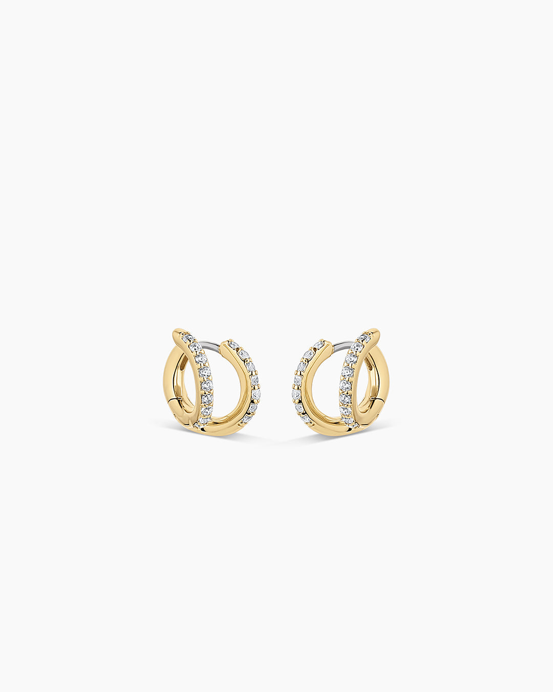 Shimmer Double Huggies || option::18k Gold Plated