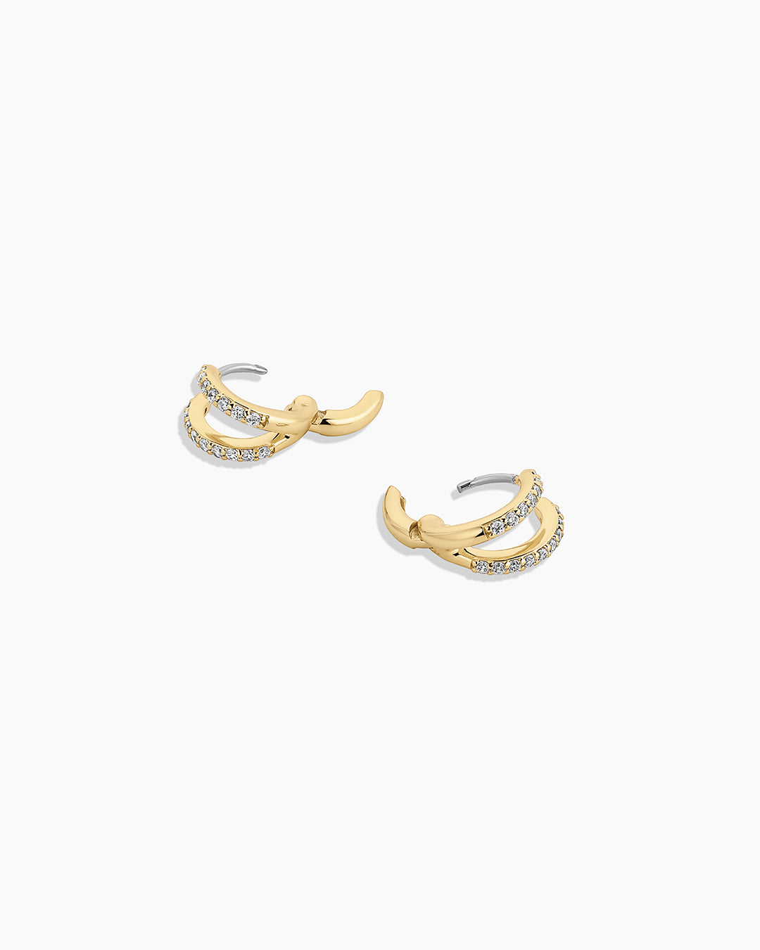 Shimmer Double Huggies || option::18k Gold Plated