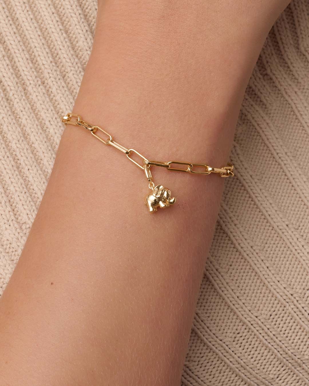 Elephant Parker Charm || option::18k Gold Plated 