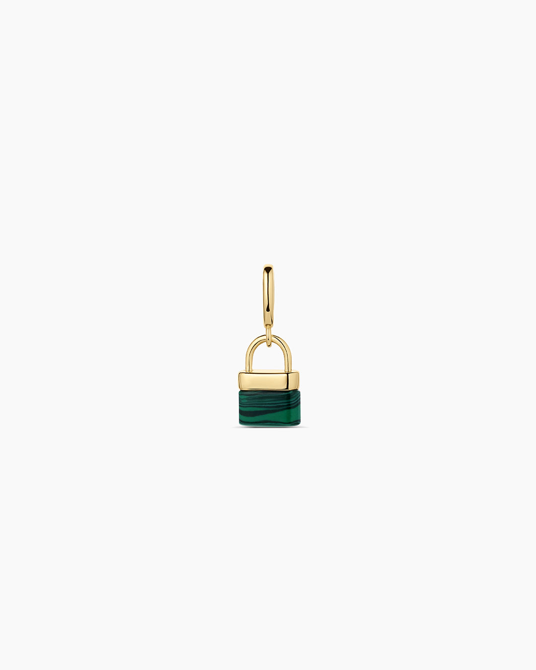 Padlock Parker Charm || option::18k Gold Plated, Malachite