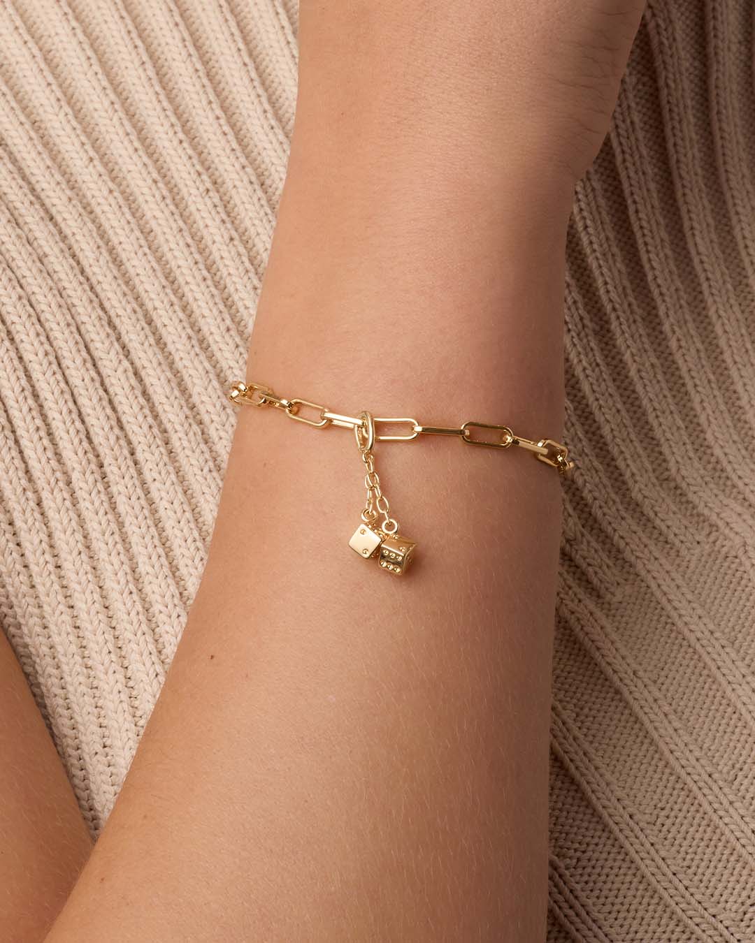 Dice Parker Charm || option::18k Gold Plated 