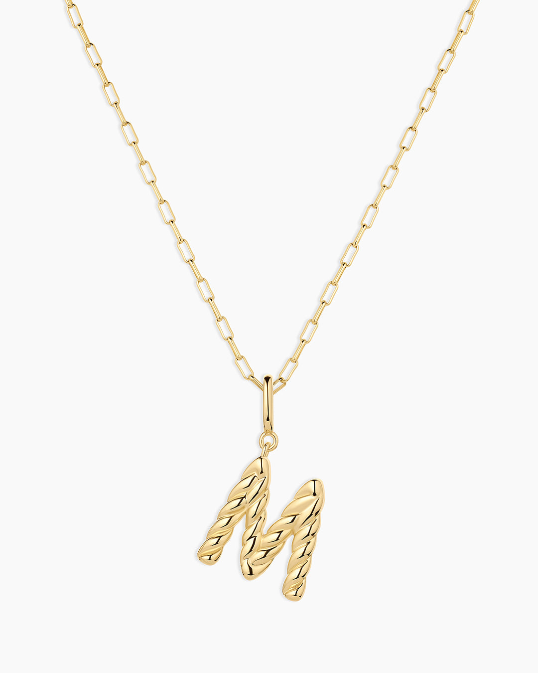 Crew Alphabet Statement Charm Necklace || option::18k Gold Plated, M