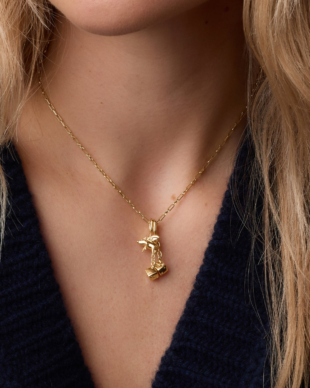 Lucky Parker Charm Necklace || option::18k Gold Plated 