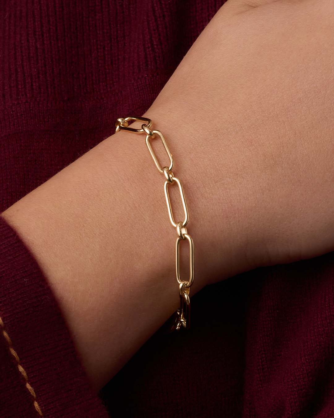 Zoey Statement Link Bracelet || option::18k Gold Plated 