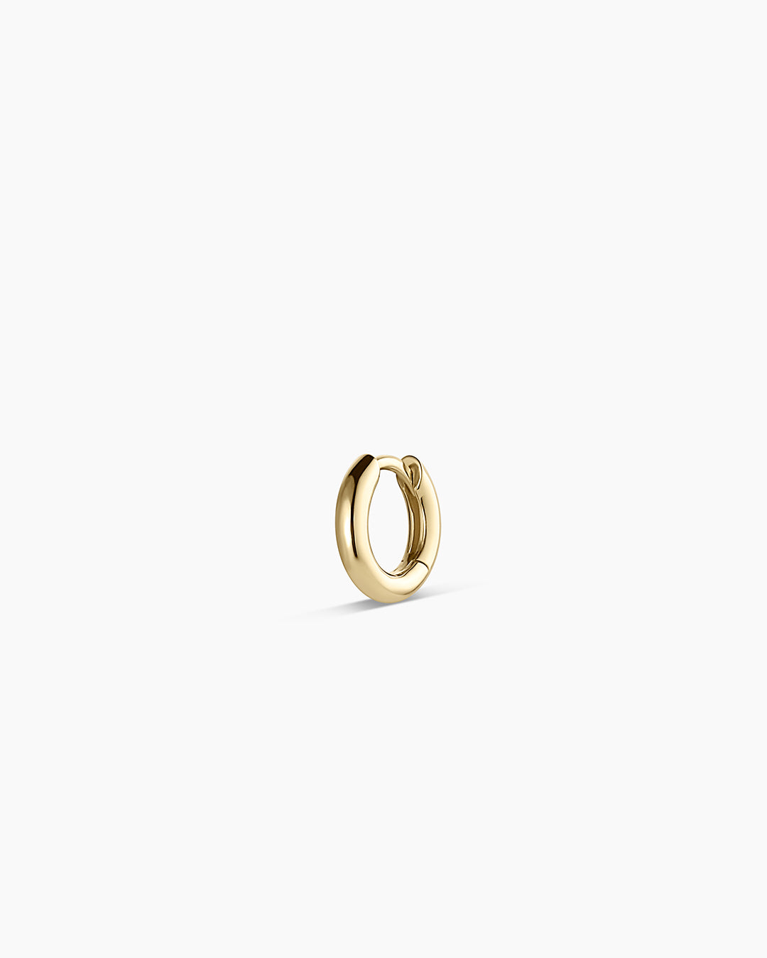 14k Gold Everyday Single Huggie || option::14k Solid Gold, 9mm