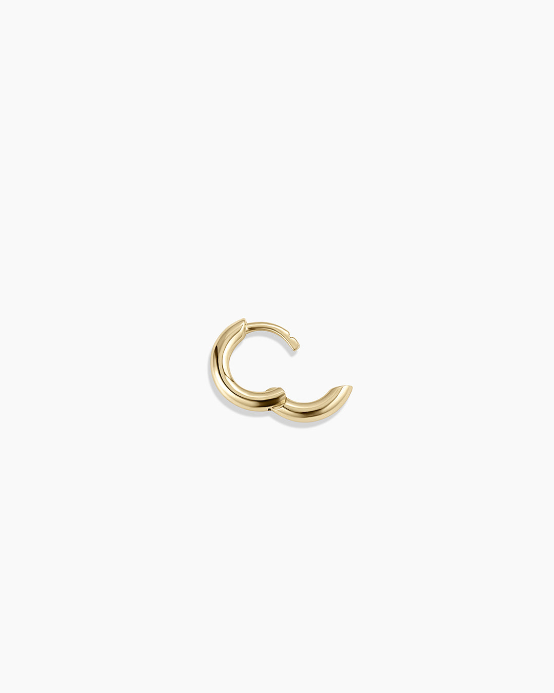 14k Gold Everyday Single Huggie || option::14k Solid Gold, 9mm