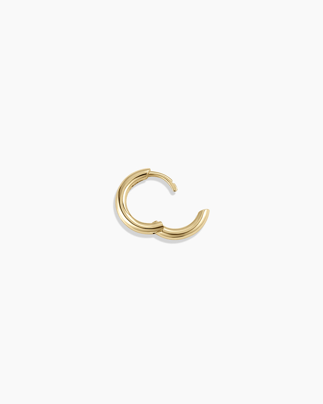 14k Gold Everyday Single Huggie || option::14k Solid Gold, 11mm