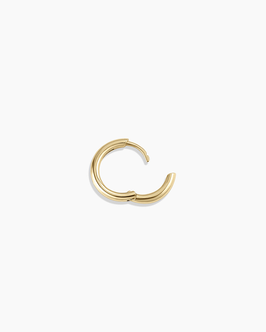 14k Gold Everyday Single Huggie || option::14k Solid Gold, 13mm