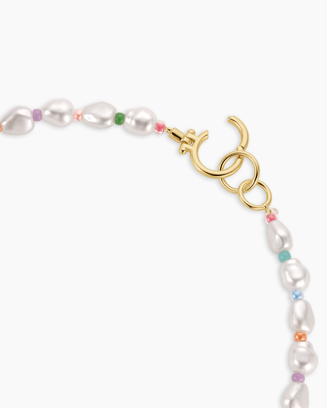 Pearl Rainbow Cove Necklace || option::18k Gold Plated