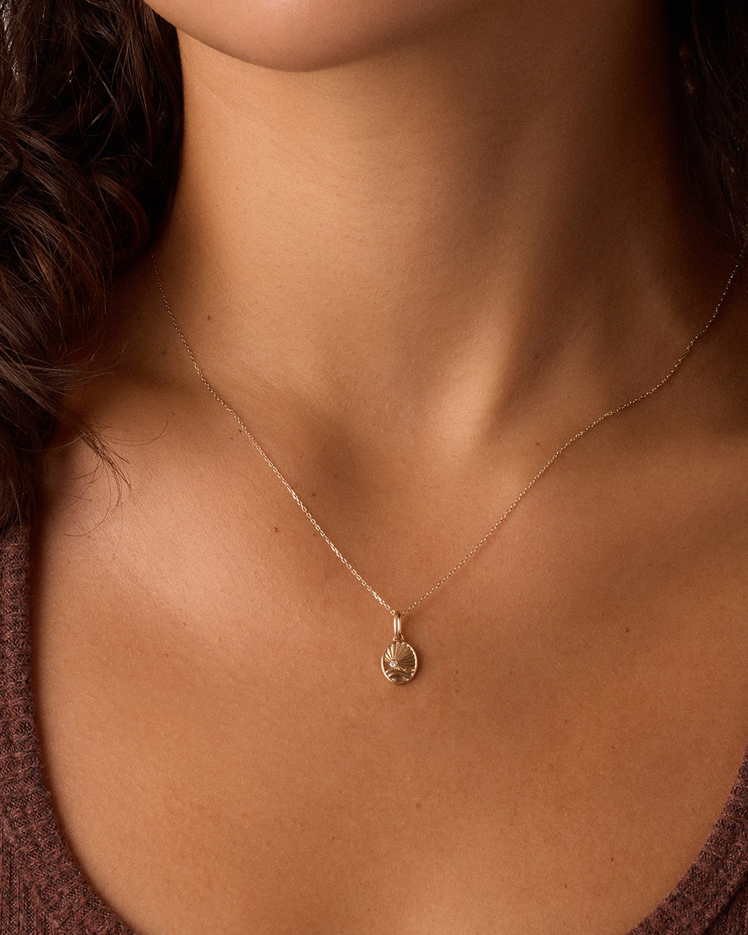 Diamond Beach Charm || option::14k Solid Gold 