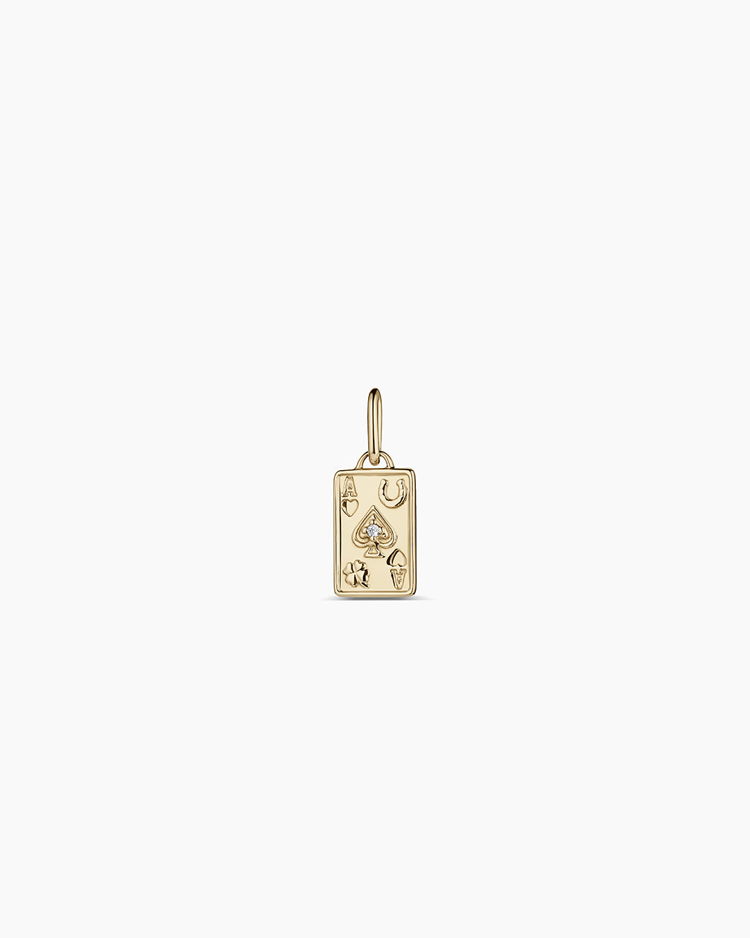 Diamond Ace Charm || option::14k Solid Gold 