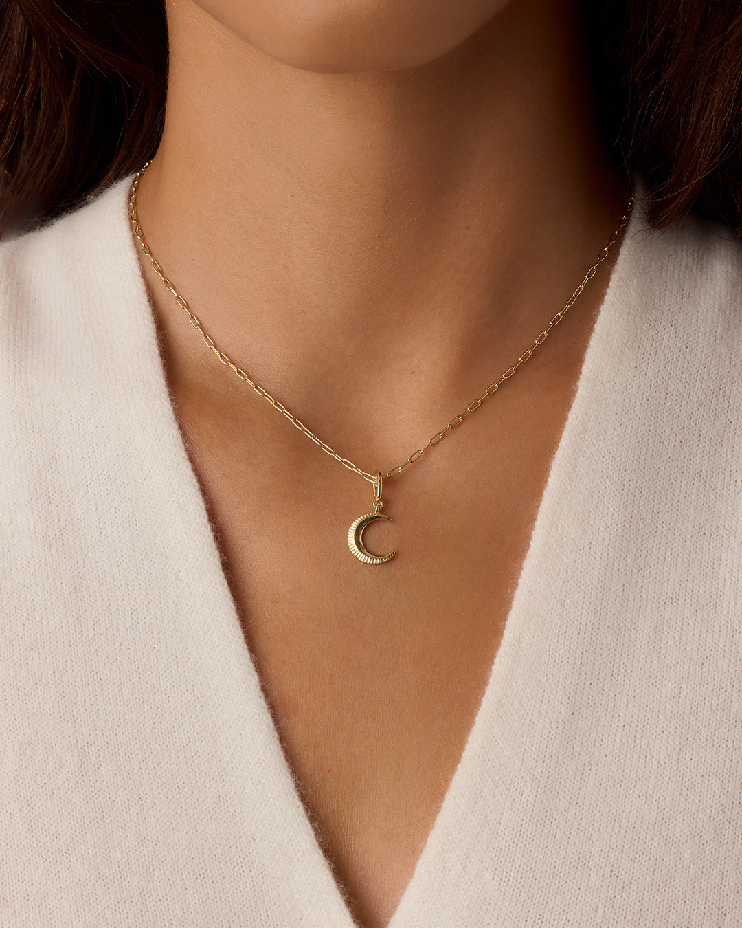 Crescent Parker Charm || option::18k Gold Plated