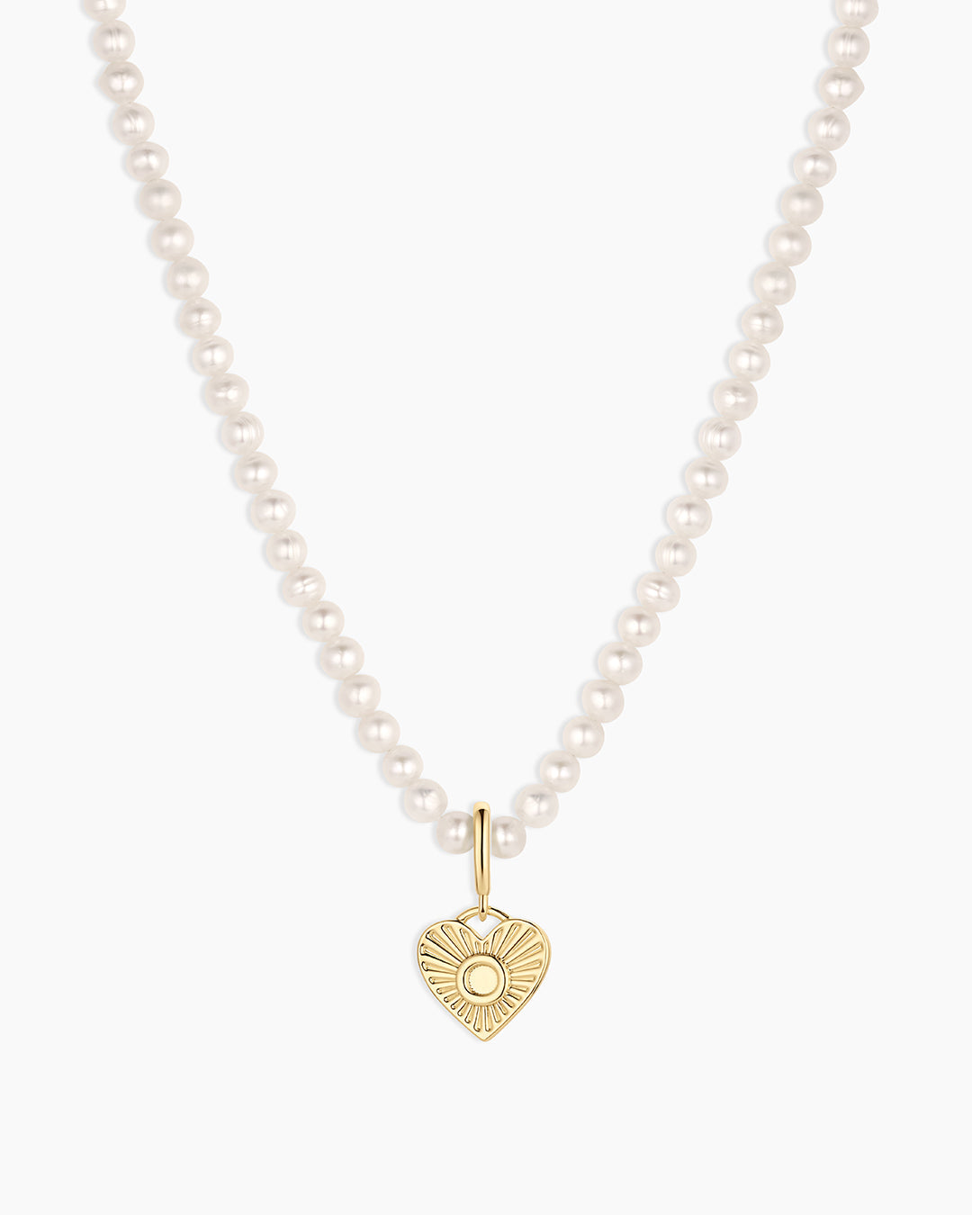 Vintage Heart Alphabet Charm Necklace - O || option::18k Gold Plated, O