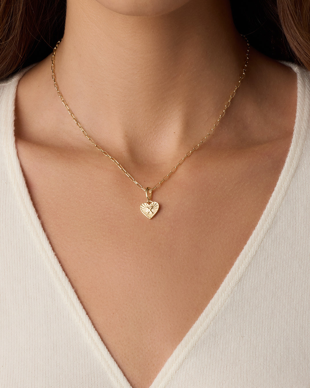 Vintage Heart Alphabet Parker Charm - X || option::18k Gold Plated, X