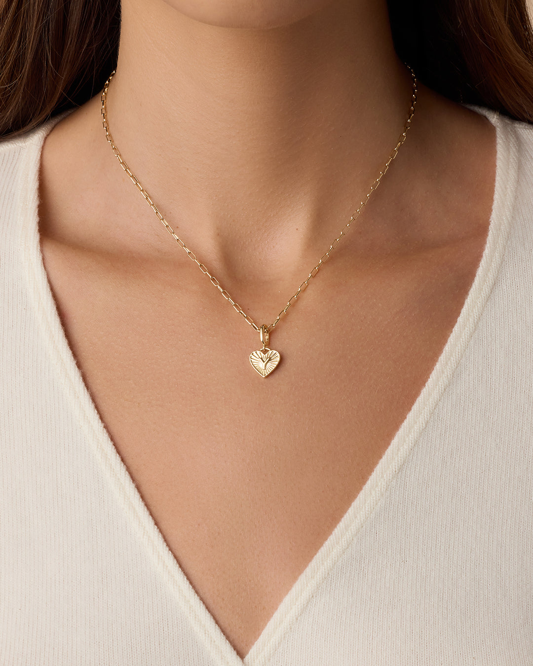 Vintage Heart Alphabet Parker Charm - Y|| option::18k Gold Plated, Y