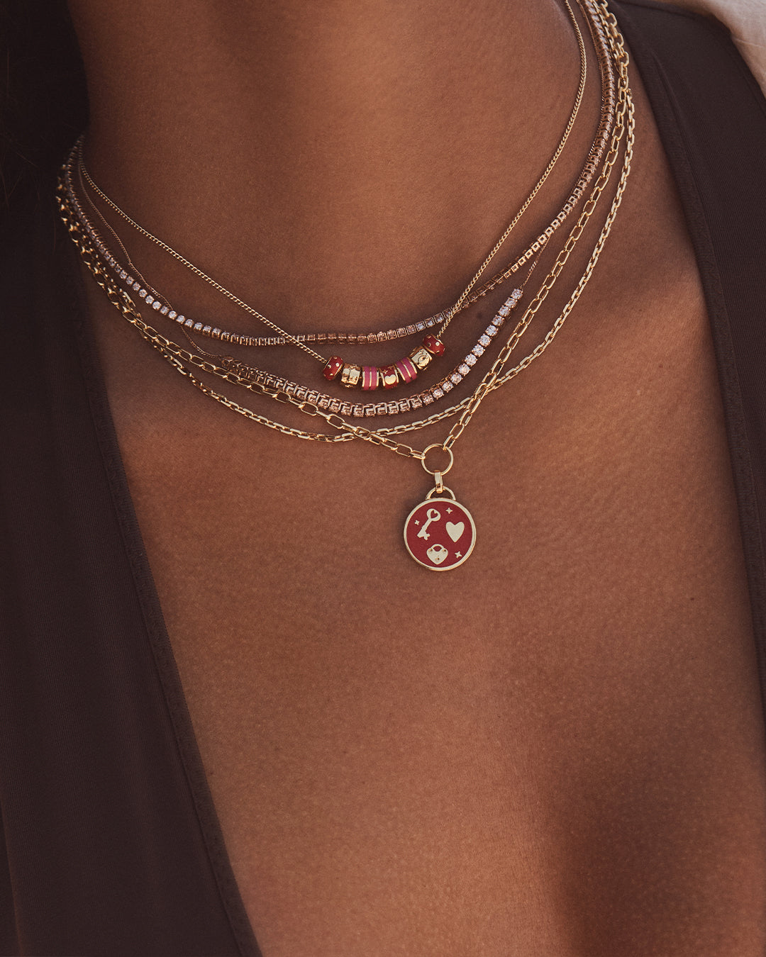 Love U Coin Necklace || option::18k Gold Plated