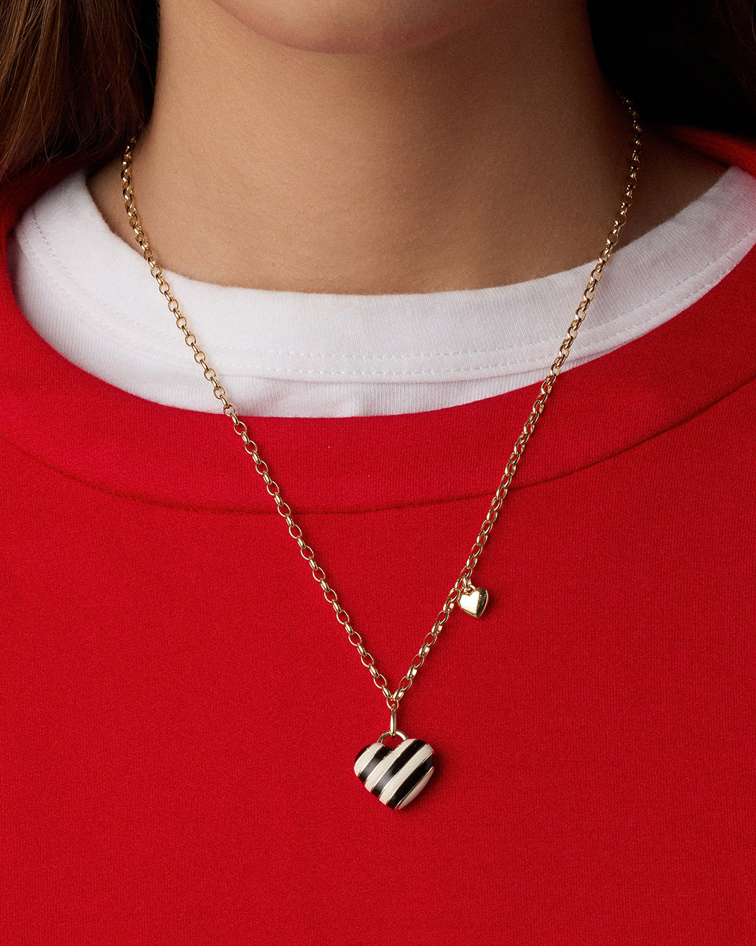 Campbell Heart Necklace || option::18k Gold Plated 