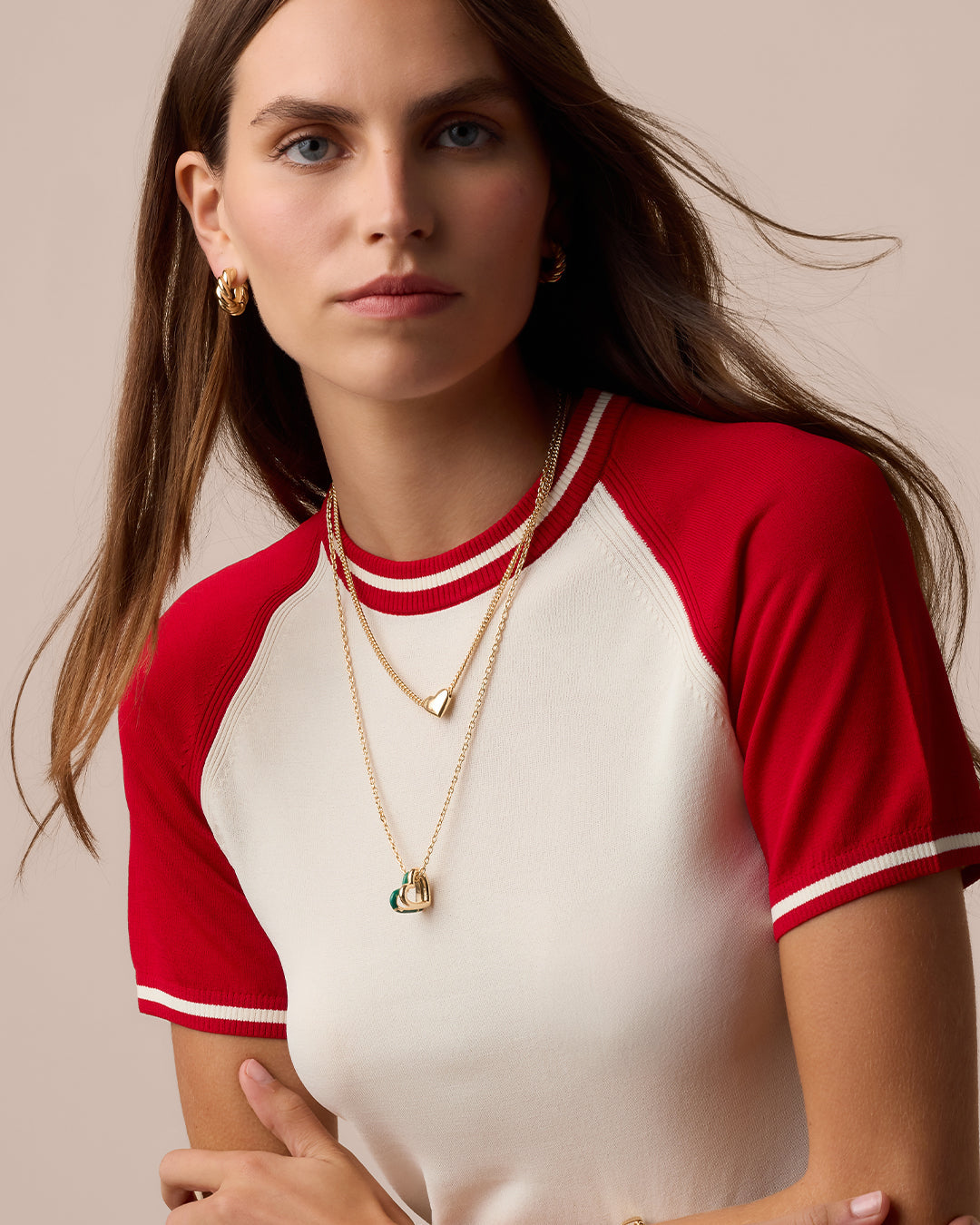 Heart Carabiner Charm || option::18k Gold Plated, Green