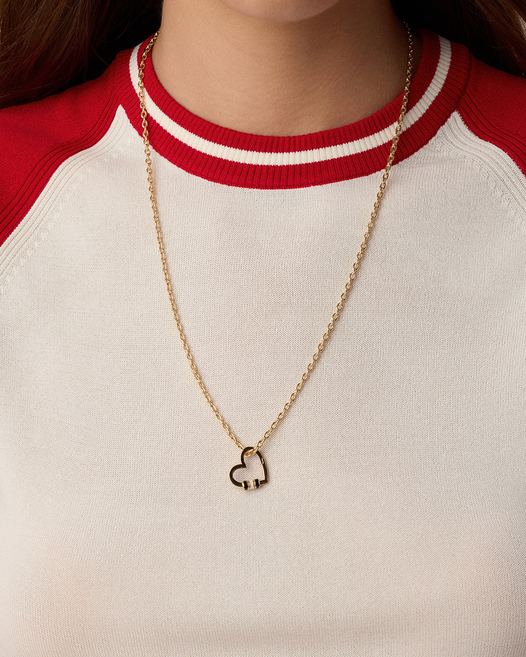 Campbell Heart Carabiner Charm || option::18k Gold Plated