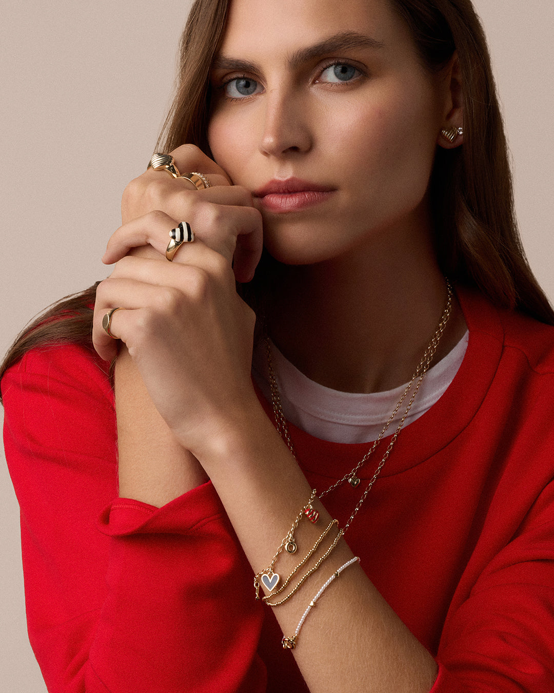 Amour Pearl Bracelet || option::18k Gold Plated 