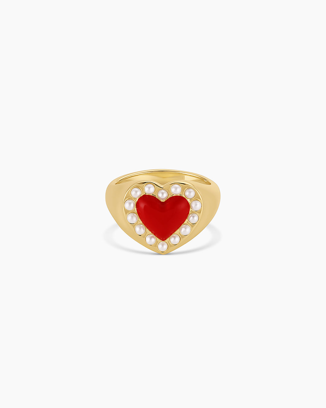 Love Pearl Ring || option::18k Gold Plated