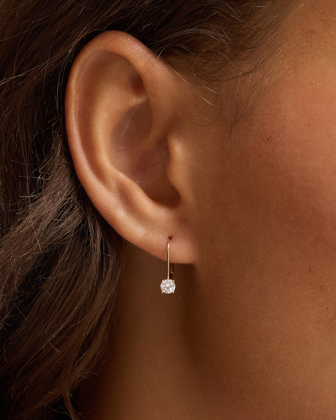 Lab Grown Diamond Mercer Drop Single Earring || option::14K Solid Gold, .25ct