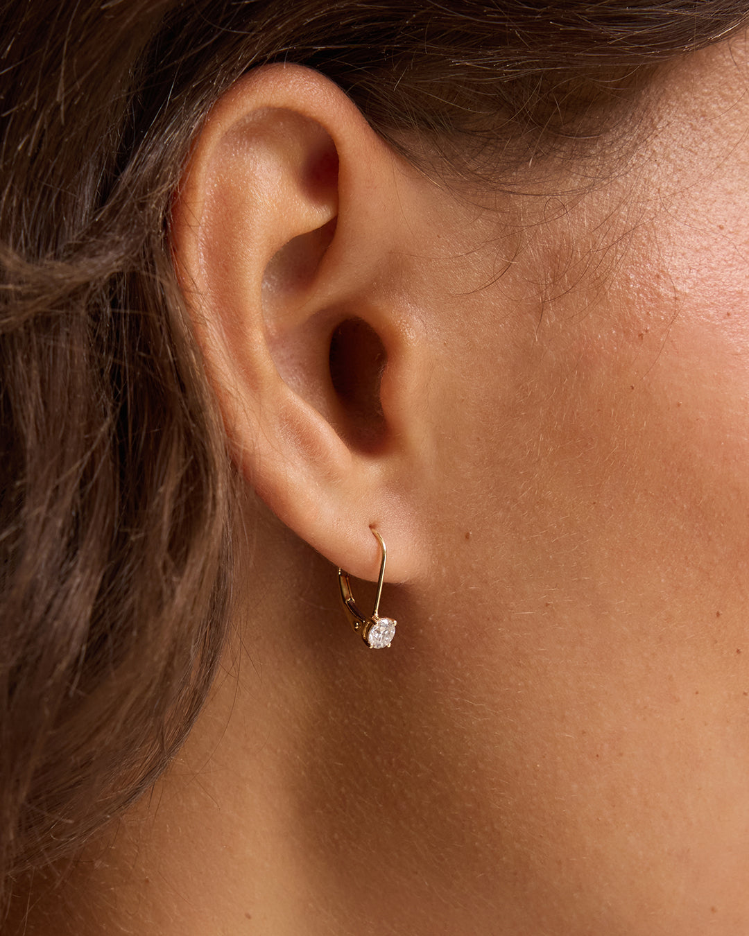 Lab Grown Diamond Mercer Drop Single Earring || option::14K Solid Gold, .25ct