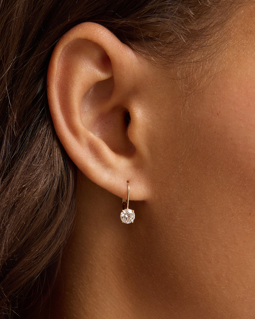 Lab Grown Diamond Mercer Drop Single Earring || option::14K Solid Gold, .50ct