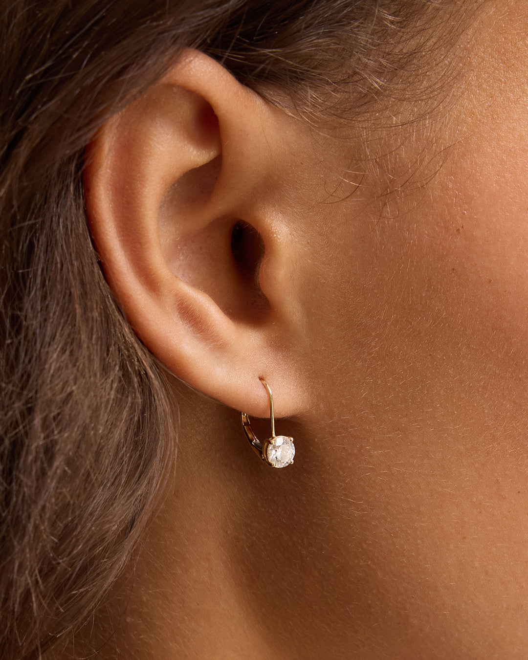 Lab Grown Diamond Mercer Drop Single Earring || option::14K Solid Gold, .50ct